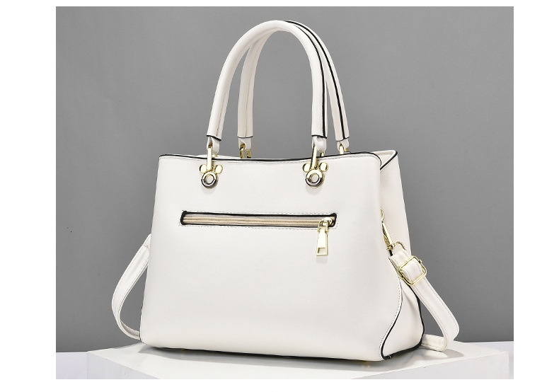 Ladies Faux Leather Satchel Elegant Handbag with Gold Hardware